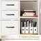 Office Mobile File Cabinet with 3 Drawers, Open Shelves and Charging Station